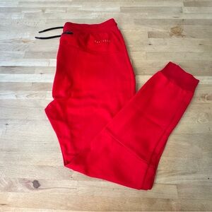 PARTICLE Men’s Jogger Track Pants Red Athletic Fit Zipper Pockets Large